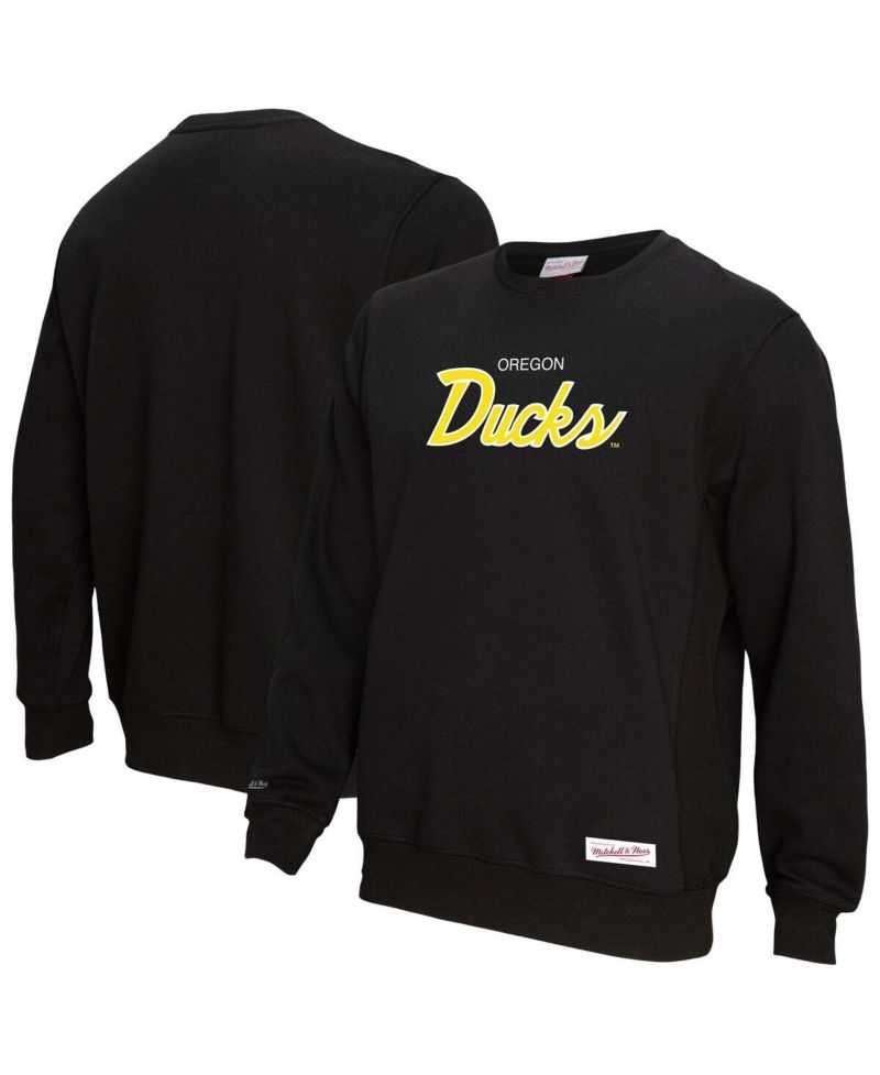 Men's Black Oregon Ducks Elite Script Pullover Sweatshirt