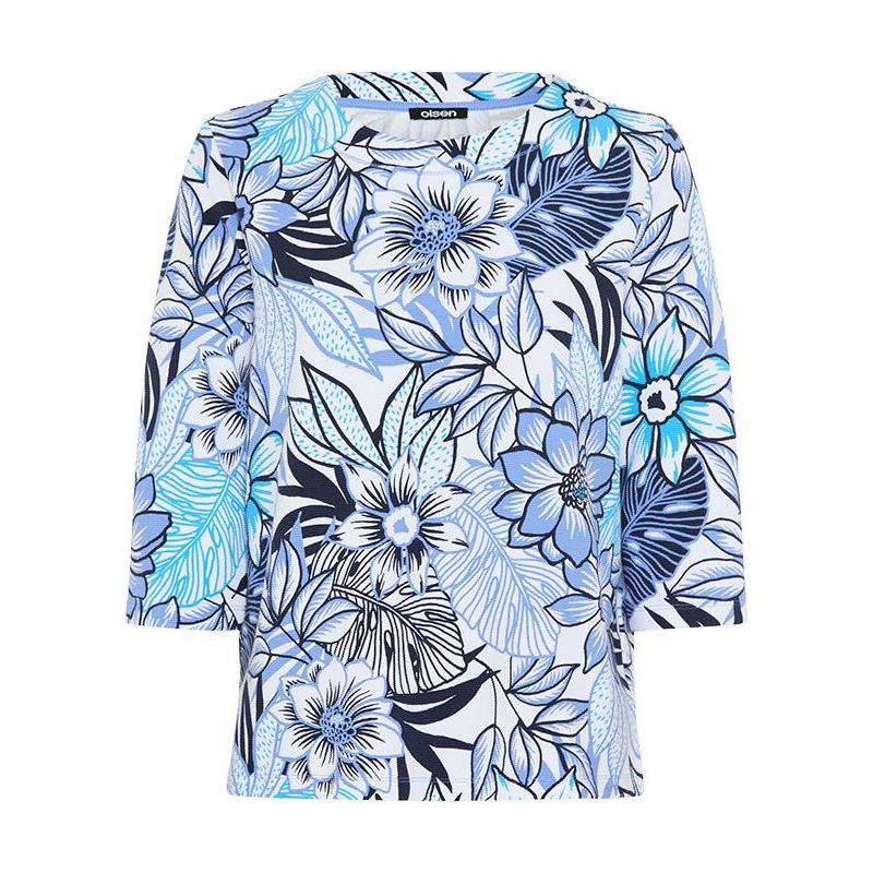 Women's Floral Rib Knit Jersey Top