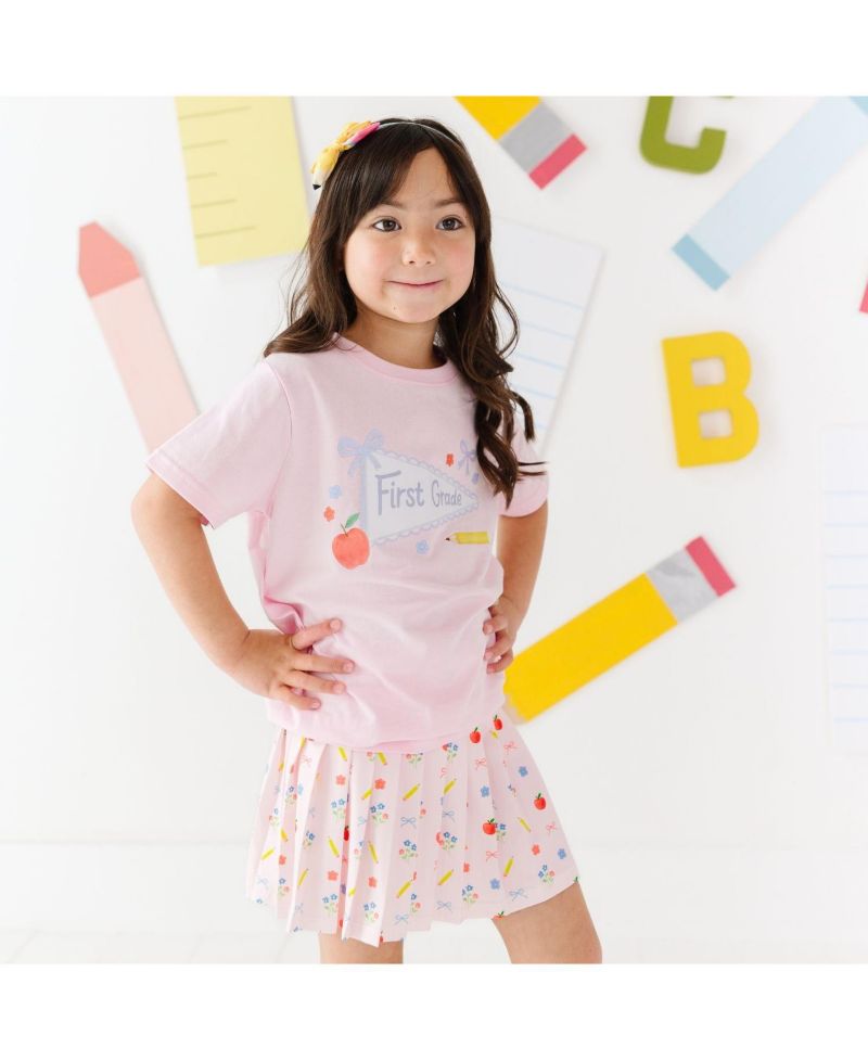 Big Girls First Grade Pennant Short Sleeve T-Shirt