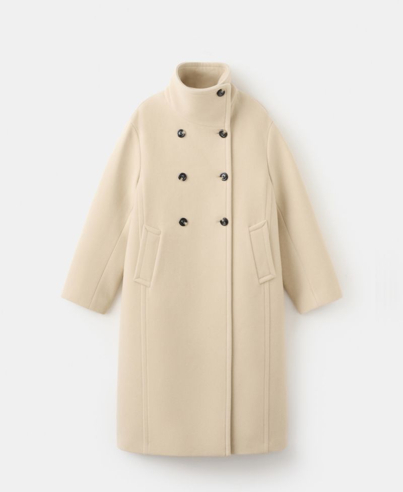 Women's Wool-Blend Funnel-Neck Coat
