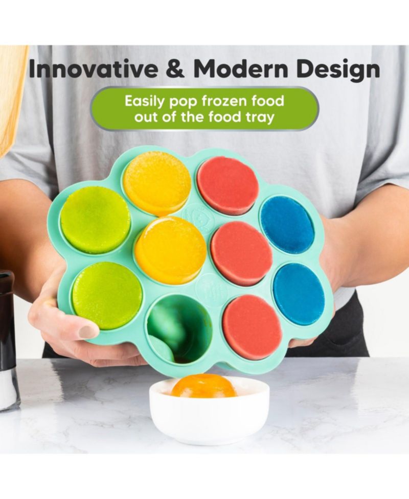Prep Silicone Baby Food Freezer Tray with Clip-on Lid, 2oz x 10 Silicone Freezer Molds, BPA-Free Baby Food Storage