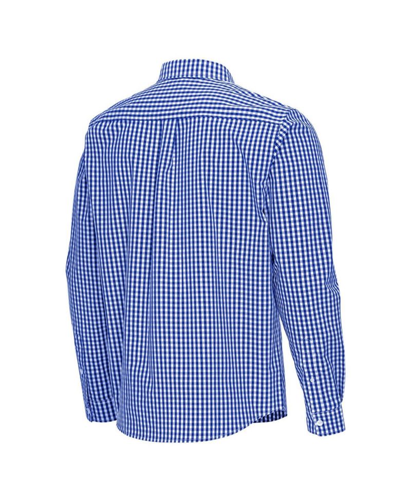 Men's Royal Florida Gators Ellis Woven Tri-Blend Long Sleeve Button-Down Shirt
