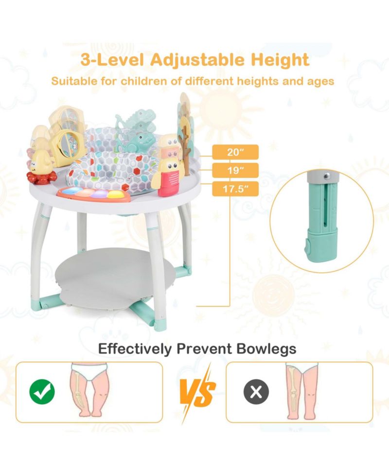 5-in-1 Baby Activity Center with Rotating Seat Removable Toys Lights