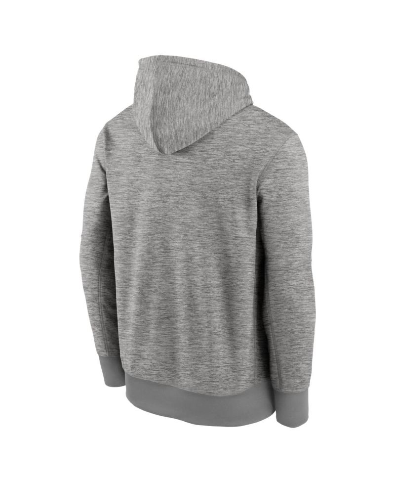 Men's Heather Gray Milwaukee Brewers Primary Logo Therma Hoodie