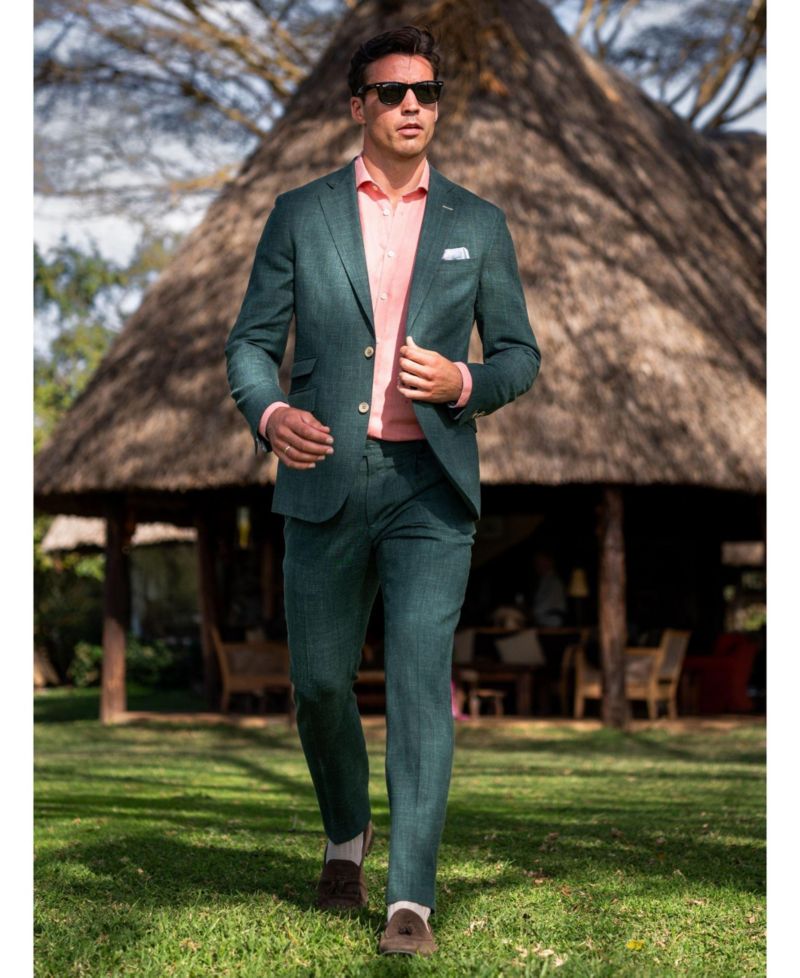 Men's Linen Wool Blend Trousers