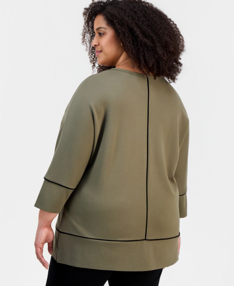 Plus Size Serenity Knit 3/4 Sleeve Tunic Top