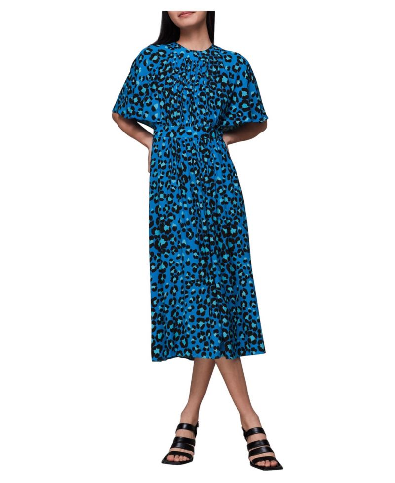 Women's Painted Leopard Amelia Short-Sleeve Midi Dress