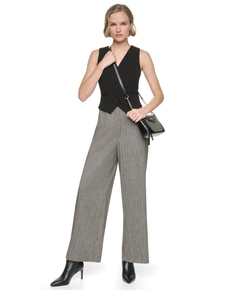Women's Sleeveless Wide-Leg Vest Jumpsuit