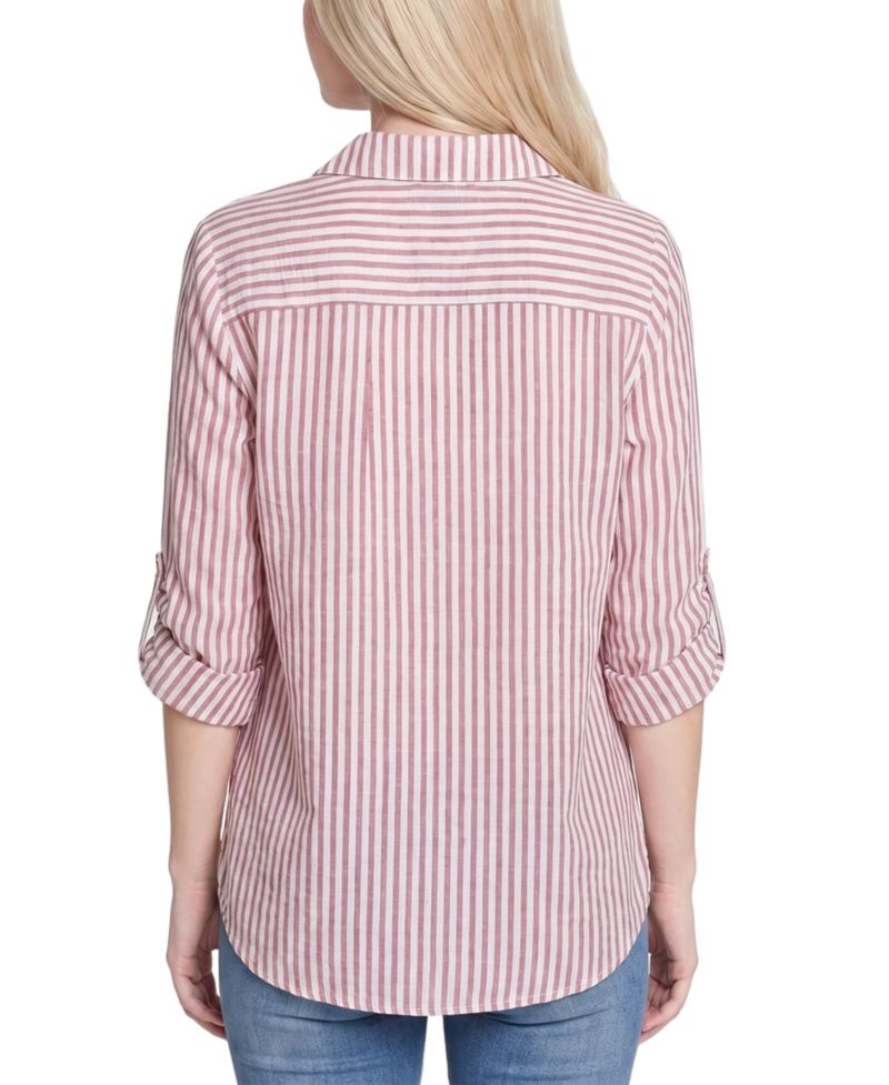 Petite 3/4-Sleeve Roll Tab Blouse