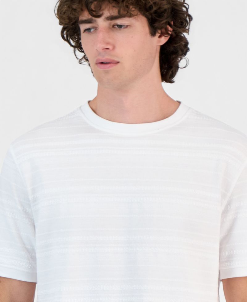 Men's Cotton-Blend Textured Knit Crewneck Top