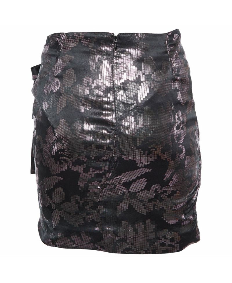 Women's Metallic Silk Lurex Draped Madly Mini Skirt
