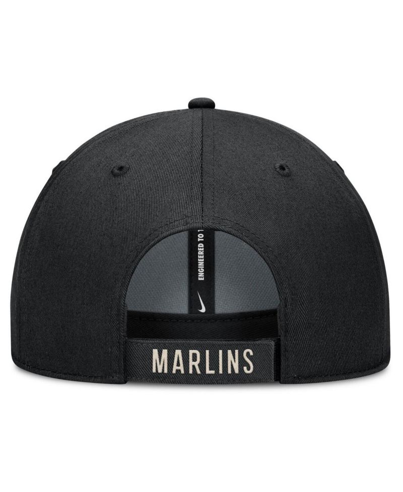 Men's Black/Natural Miami Marlins Statement Club Performance Adjustable Hat