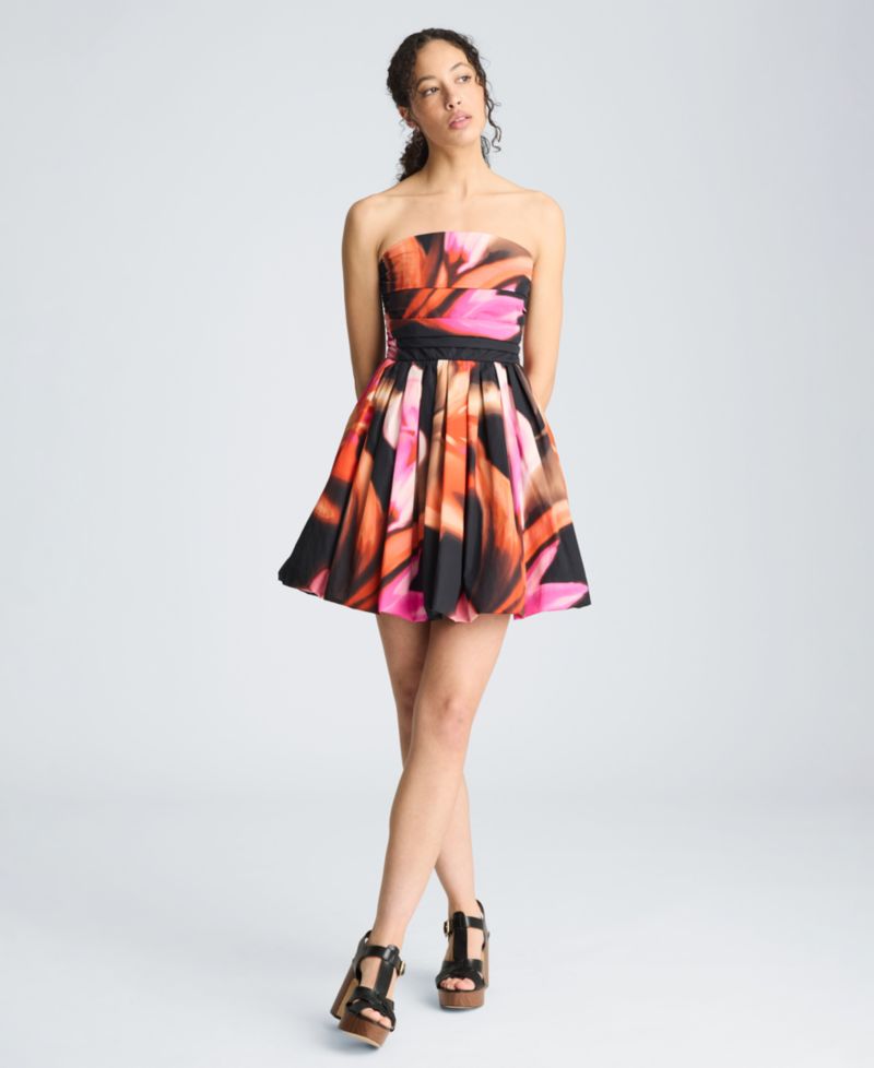 Women's Printed Strapless Mini Dress