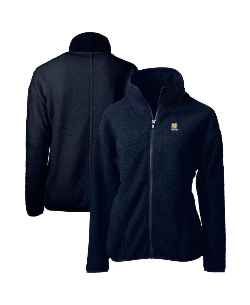 Women's Navy Notre Dame Fighting Irish Alumni Cascade Eco Sherpa Full-Zip Fleece Jacket