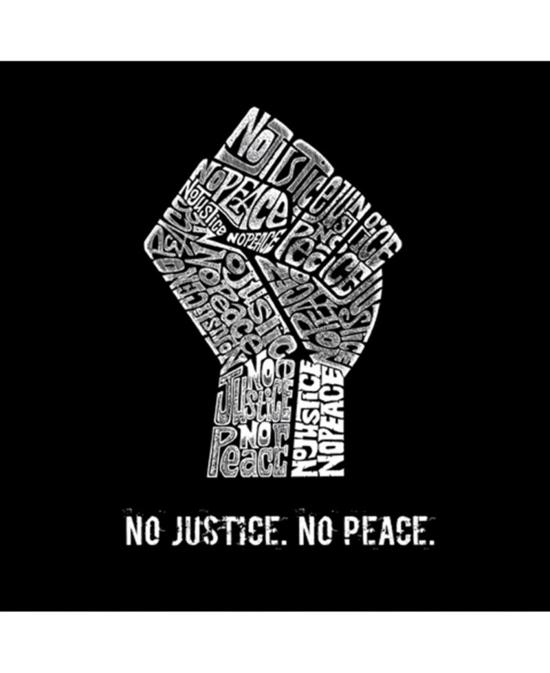 Men's Word Art Hooded Sweatshirt - No Justice, No Peace