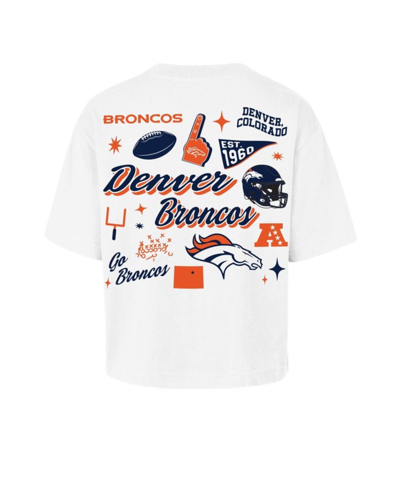 Women's White Denver Broncos Collage Script Reed City T-Shirt