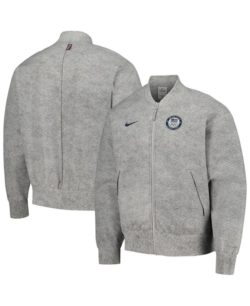 Men's Gray Team USA 2024 Summer Olympics Media Day Look Full-Zip Jacket