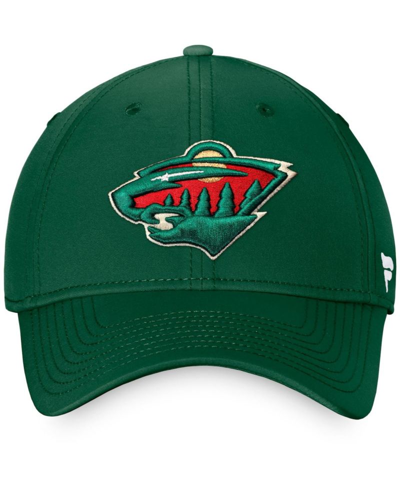 Men's Green Minnesota Wild Team Core Primary Logo Flex Hat