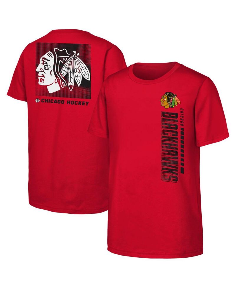Big Boys and Girls Red Chicago Blackhawks Atmosphere T-Shirt