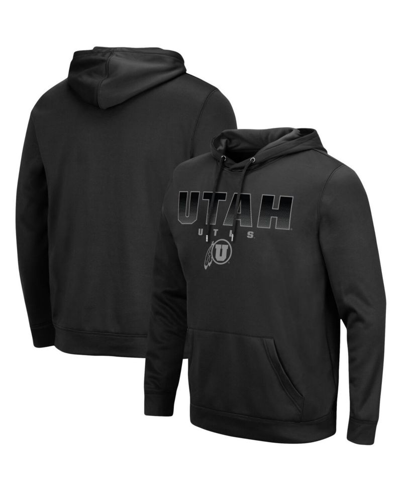 Men's Black Utah Utes Blackout 3.0 Pullover Hoodie