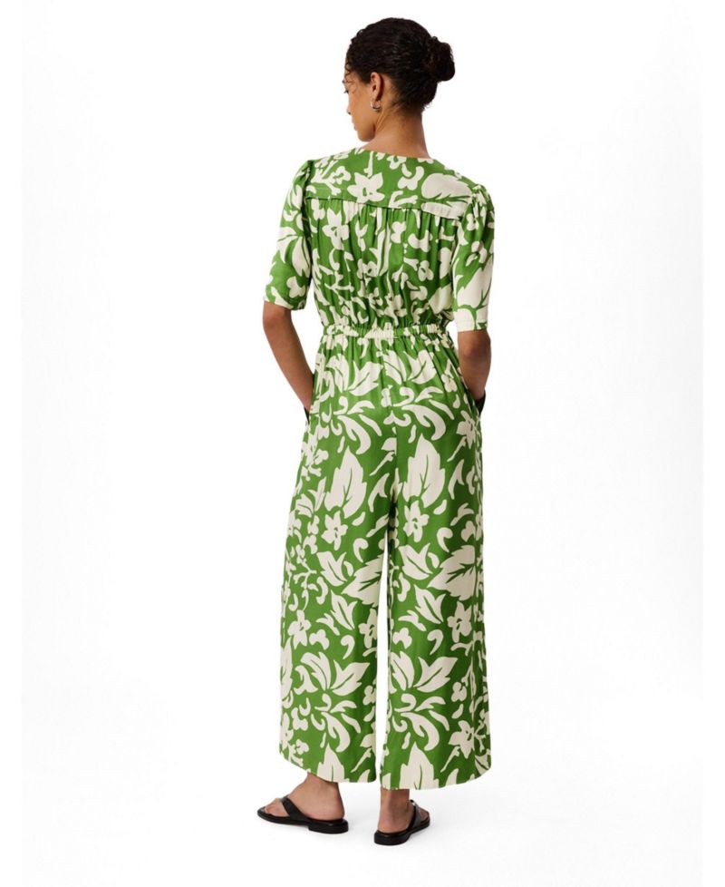 Women's Floral Tie Waist Jumpsuit