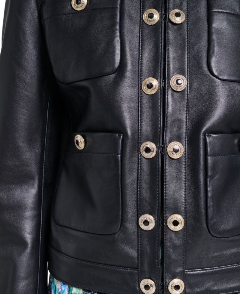 Women's Leather Button-Front Jacket