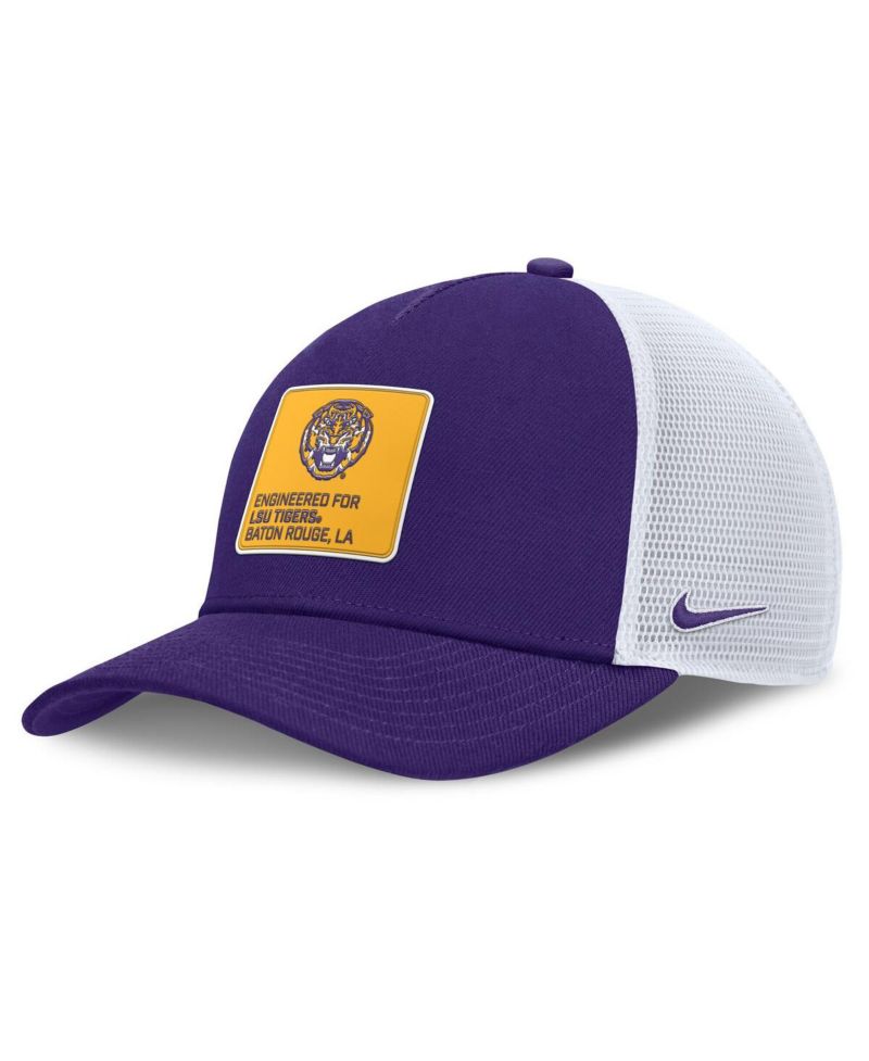Men's Purple/White LSU Tigers 2025 On-Field Rise Engineered Trucker Adjustable Hat
