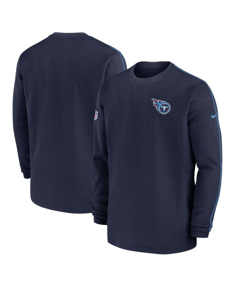 Men's Navy Tennessee Titans 2024 Sideline Coaches Long Sleeve Top