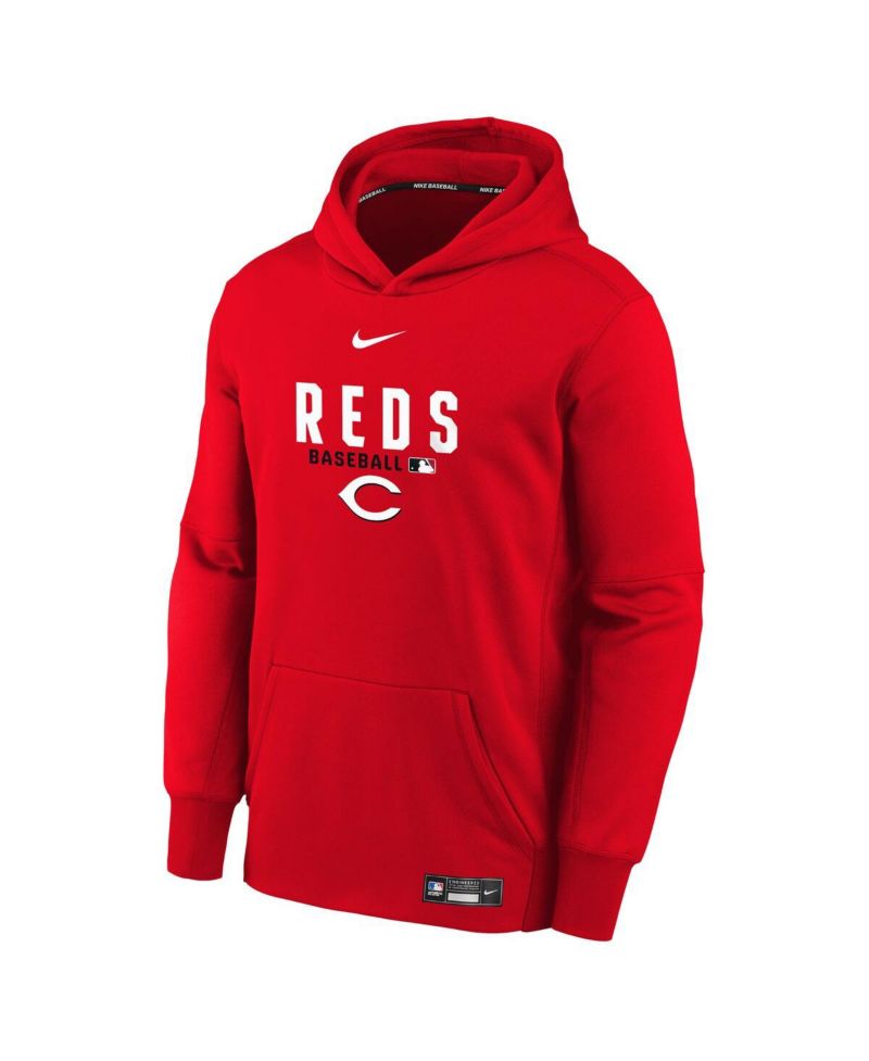 Big Boys and Girls Red Cincinnati Reds Authentic Collection Therma-FIT Hoodie