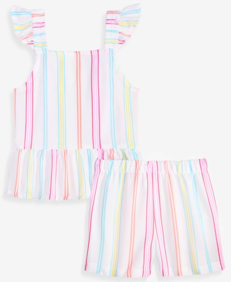 Toddler Girls' 12M-5T Striped Top & Shorts, 2-Piece Set