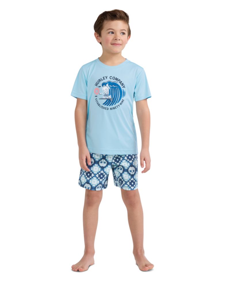 Boys 4-7 Crochet Skull Swim T-Shirt and Shorts, 2-Piece Set