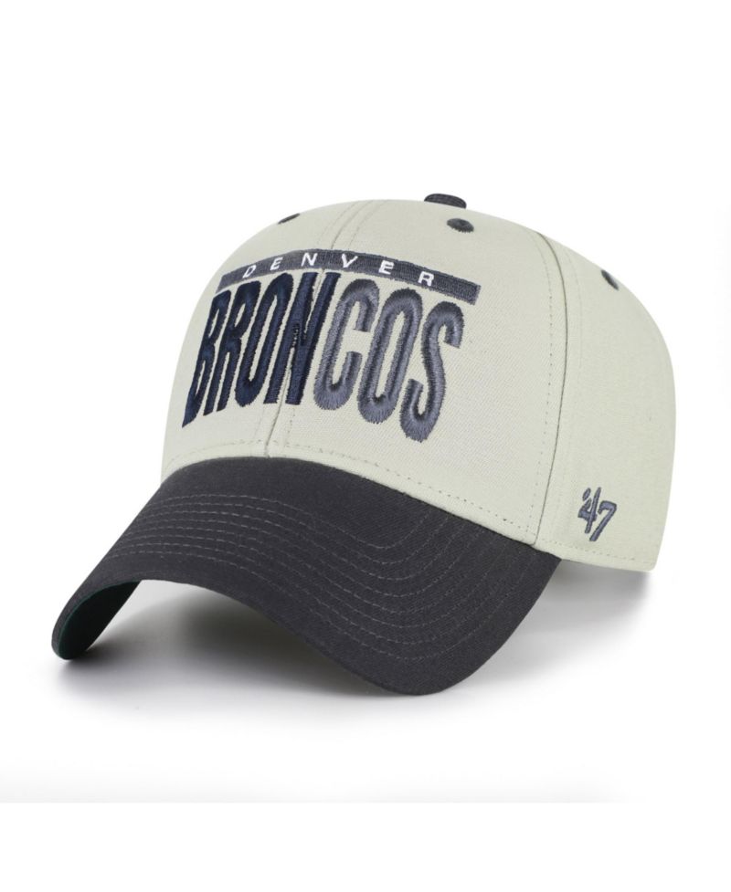 Men's '47 Gray/Black Denver Broncos Half Block Text MVP Adjustable Hat