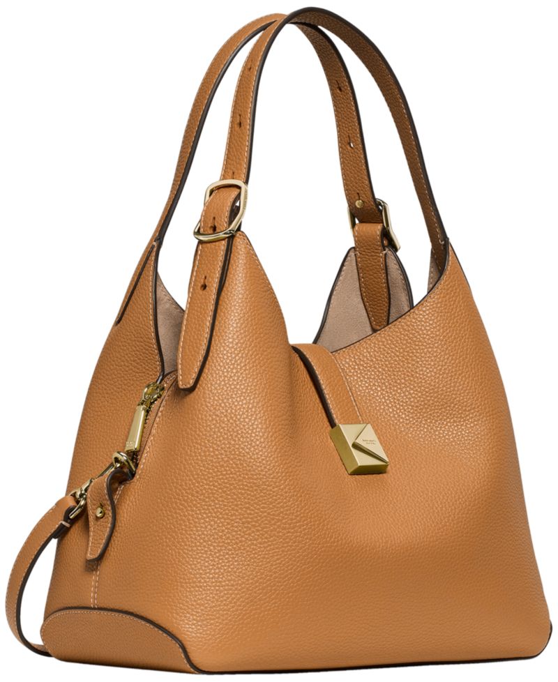 Deco Pebbled Leather Small Crossbody Tote Bag