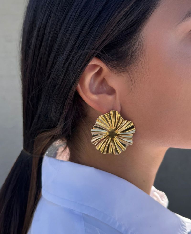 Tarnish Resistant Gold Plated Burst Stud Earrings