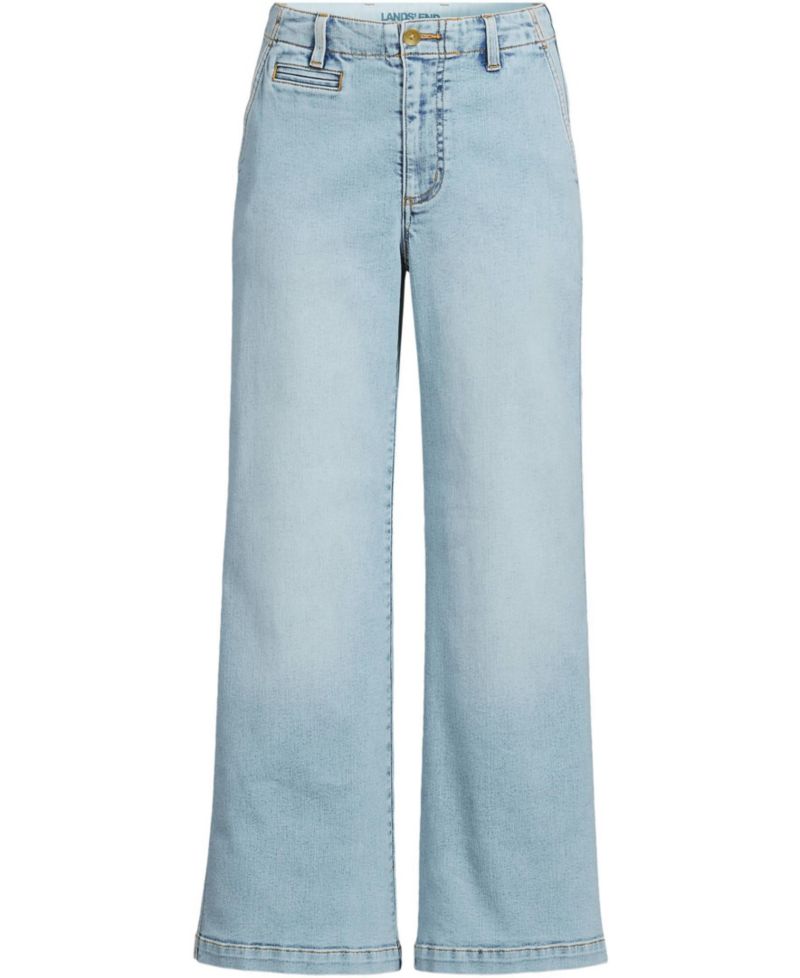 Petite Recover Denim Mid Rise Wide Leg Ankle Jeans