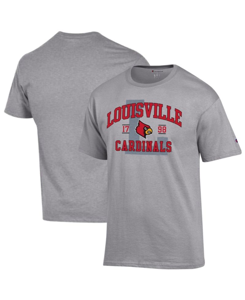 Men's Heather Gray Louisville Cardinals Varsity T-Shirt