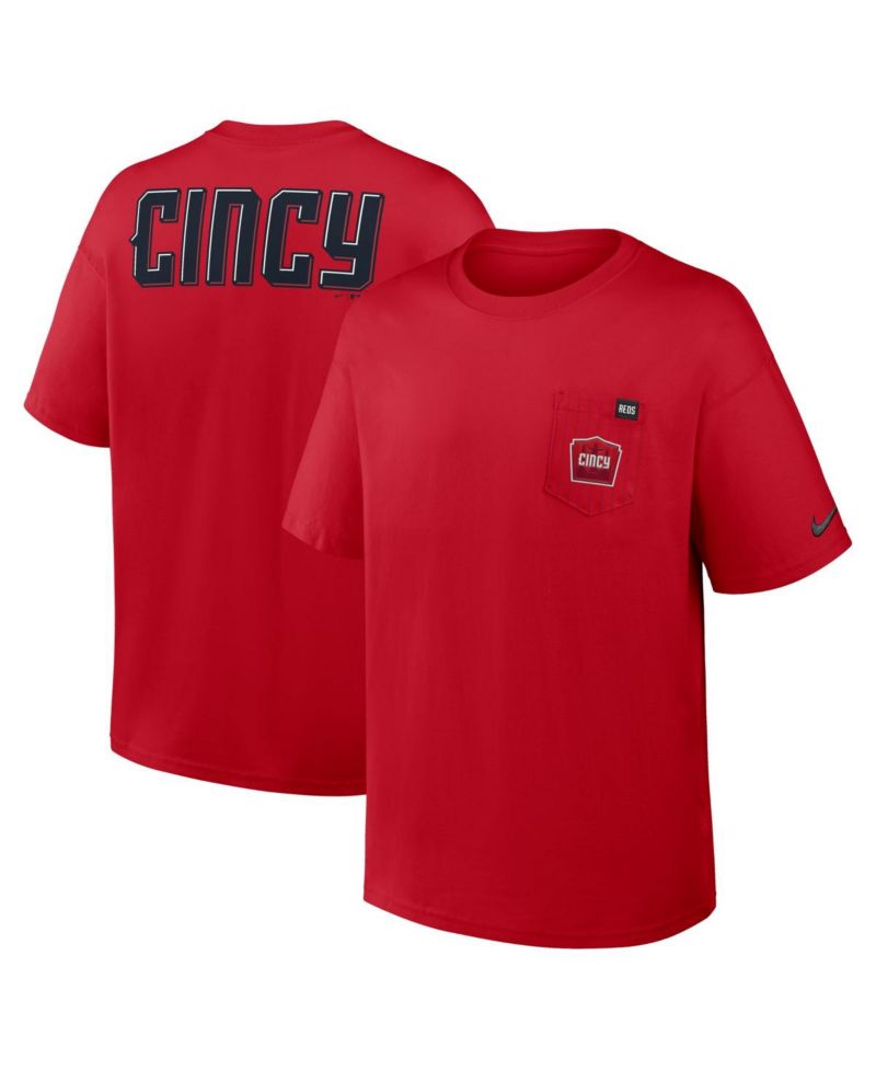 Men's Red Cincinnati Reds City Connect Max90 Pocket T-Shirt