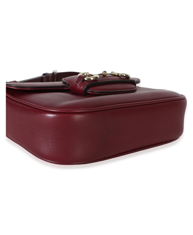 Red Soft Calfskin Horsebit 1955 Small Shoulder Bag