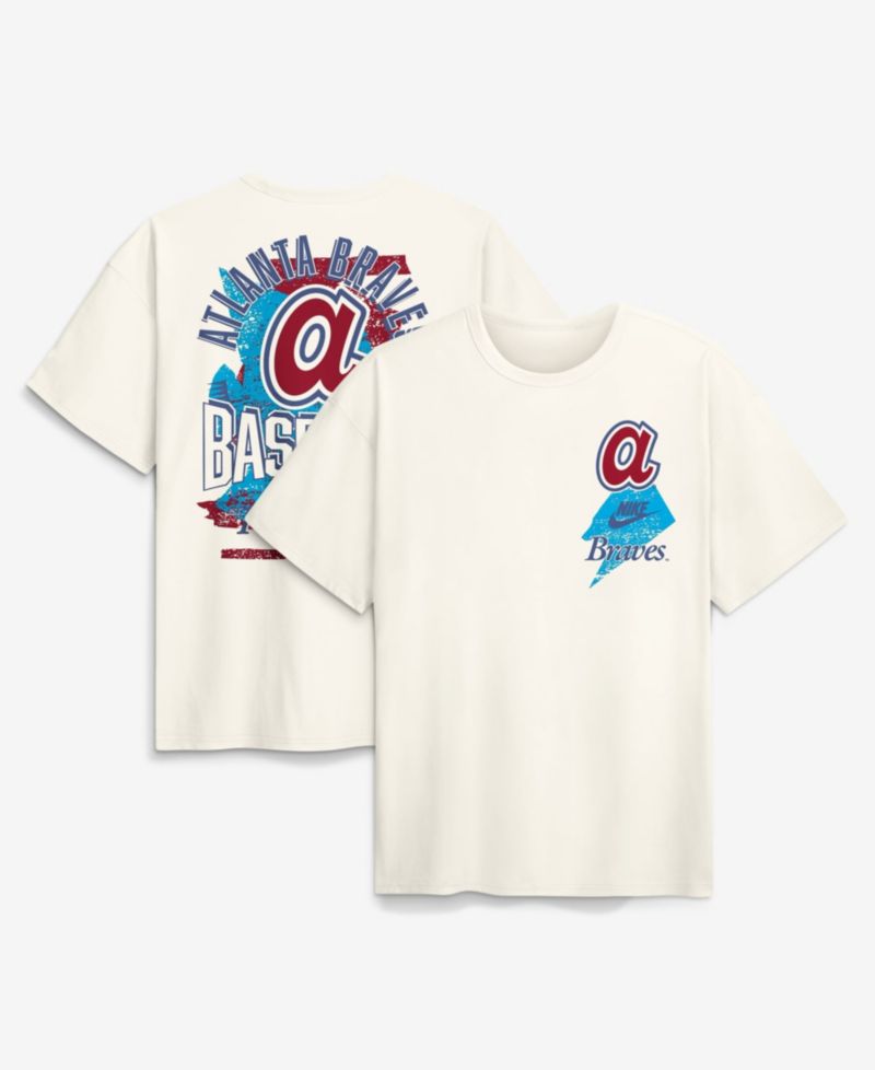Men's Cream Atlanta Braves Max90 Arch Heavyweight T-Shirt