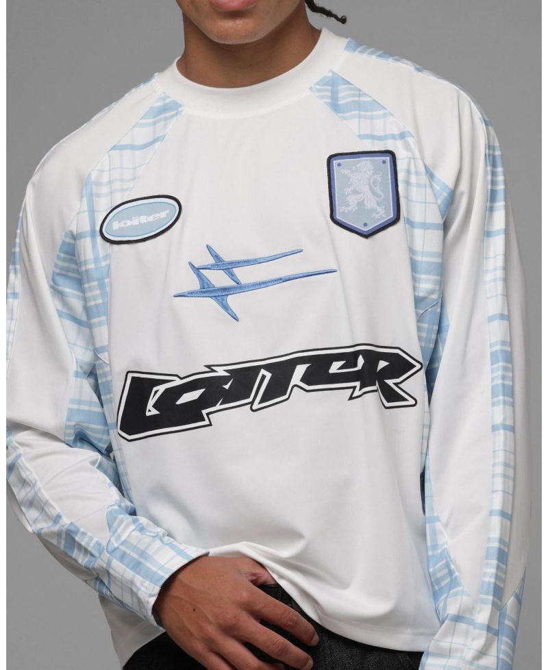 Men's World Wide Graphic Long-Sleeve Crew Neck Jersey