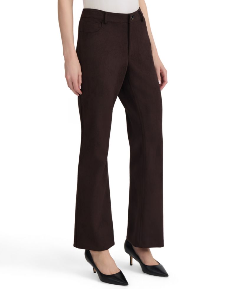 Women's Lexington Bootleg Mid-Rise Scuba-Suede Pants