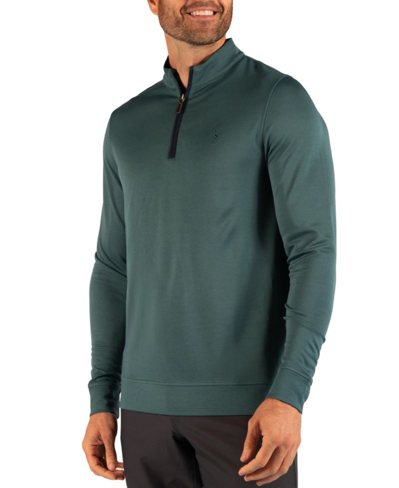 Men's Modal Quarter Zip with Contrast Tipping