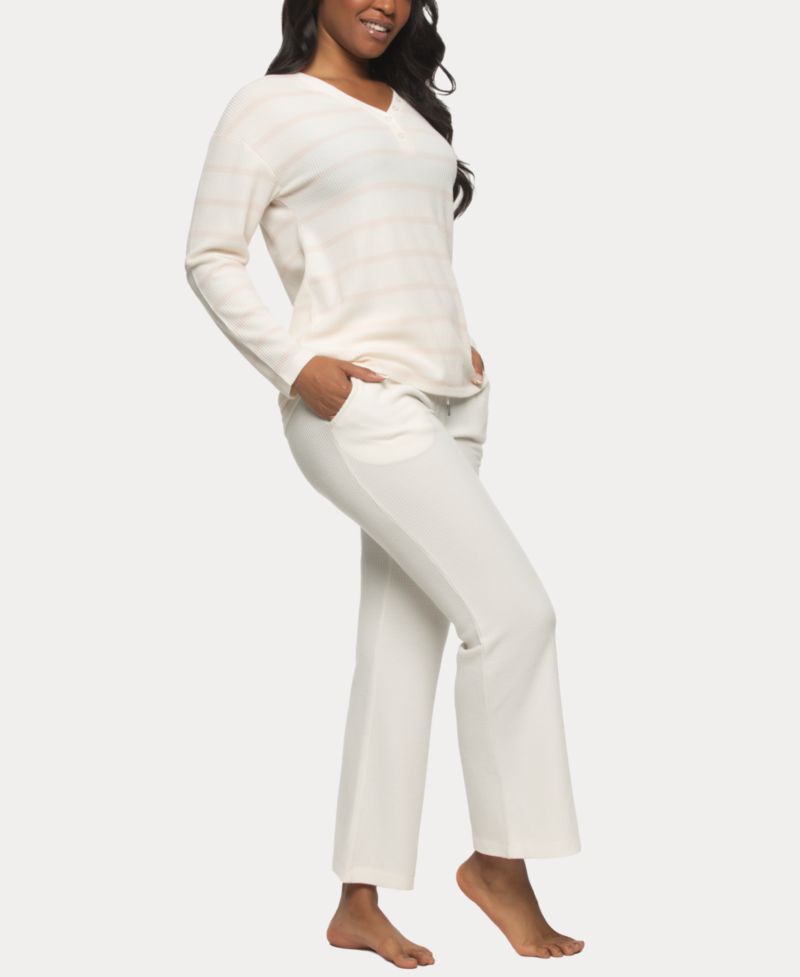 Women's Jolie V-Neck Henley and Pant Lounge Set