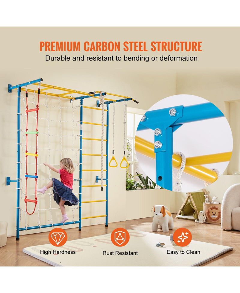 7-in-1 Indoor Wall-Mounted Jungle Gym