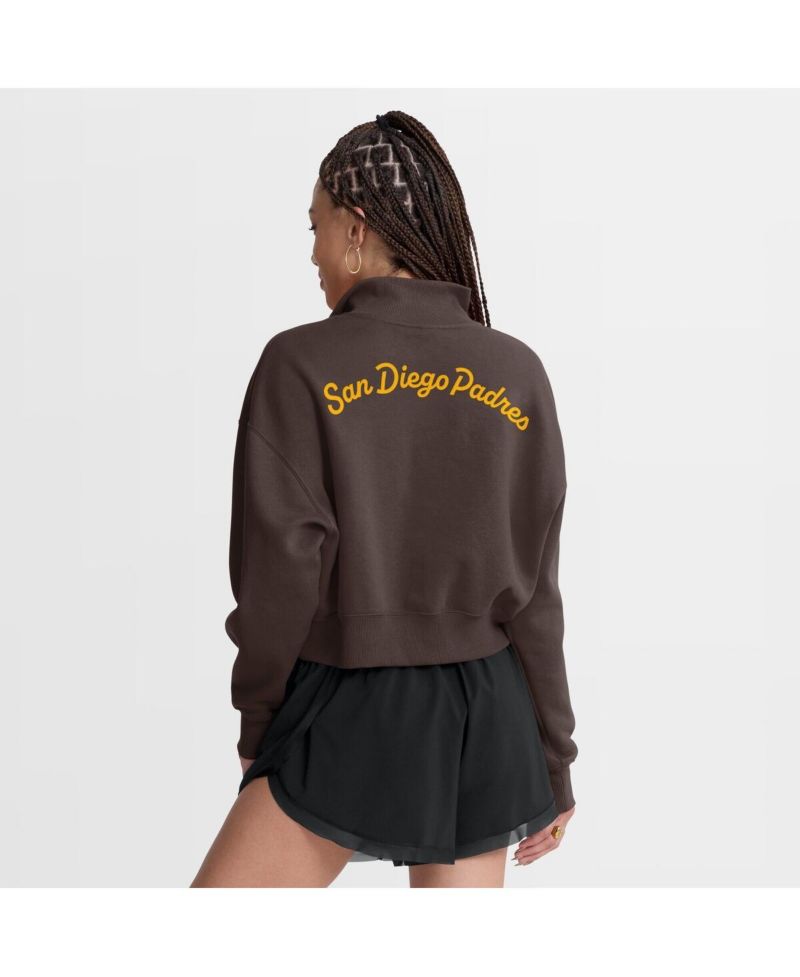 Women's Brown San Diego Padres Primetime Phoenix Fleece Half-Zip Sweatshirt