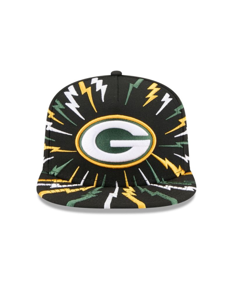 Big Boys and Girls Black Green Bay Packers Bolt A-Frame 9FIFTY Snapback Hat