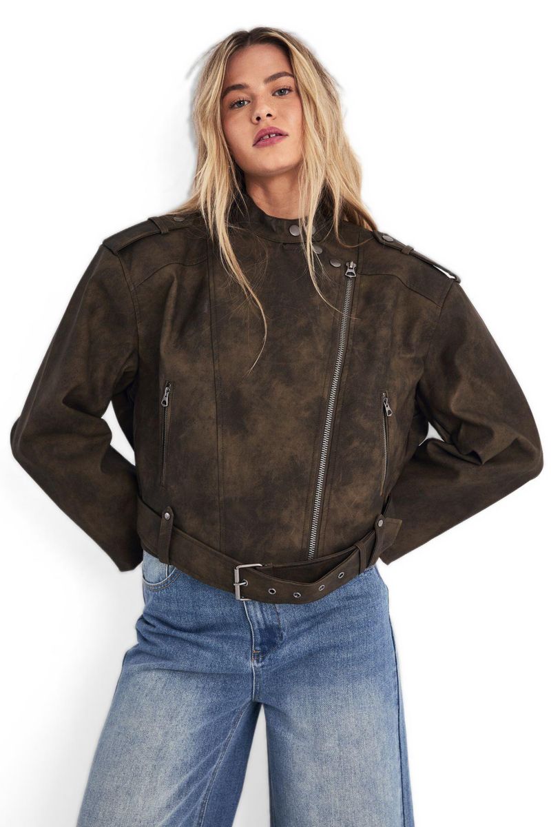 Women's Cropped Biker Jacket