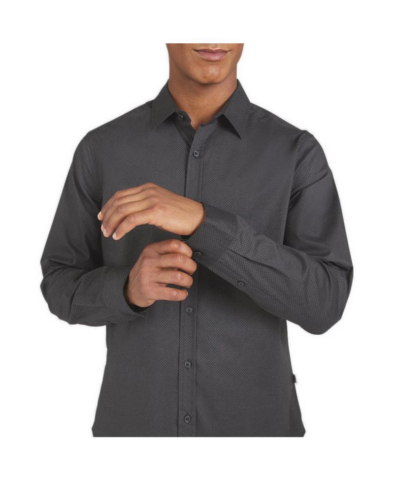 Men's Foster Long-Sleeve Point-Collar Printed Shirt