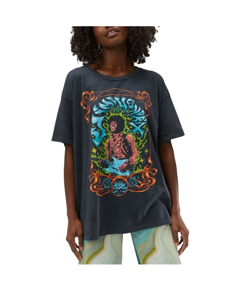 Women's Charcoal Jimi Hendrix Psychedelic Nouveau T-Shirt