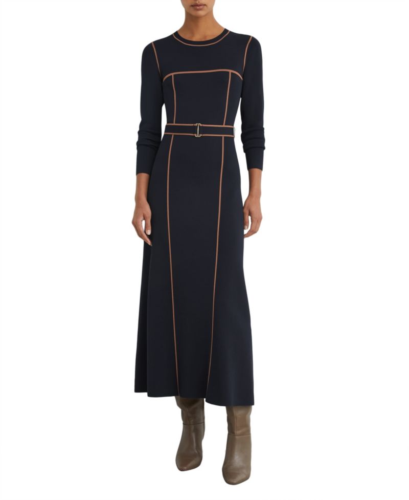 Women's Etta Long-Sleeve Colorblock Midi Sweater Dress